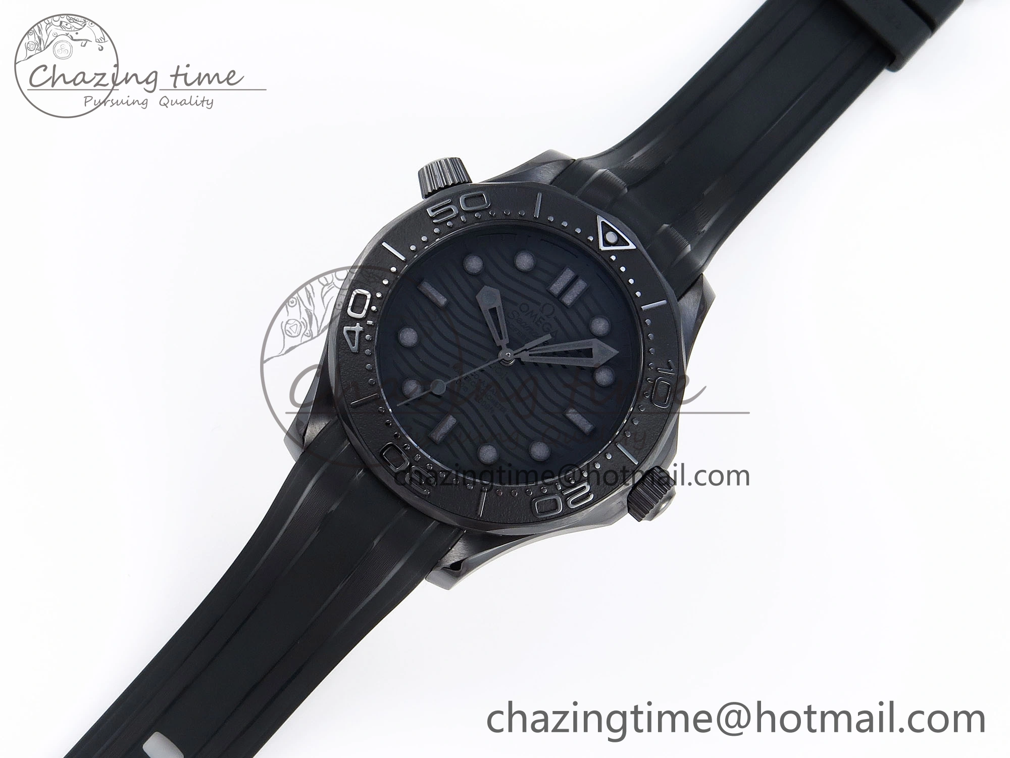 SEAMASTER 300M 43.5MM BLACK CERAMIC VSF 1:1 BEST EDITION BLACK DIAL ON BLACK RUBBER STRAP A Effortless 7766