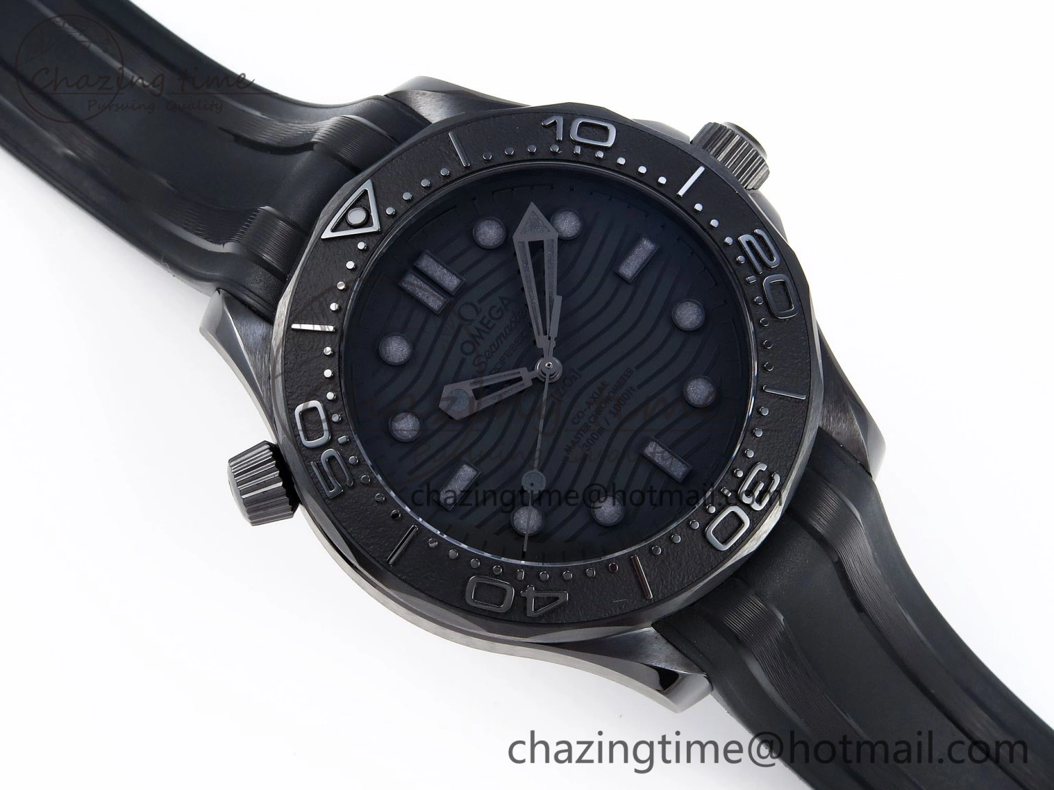 SEAMASTER 300M 43.5MM BLACK CERAMIC VSF 1:1 BEST EDITION BLACK DIAL ON BLACK RUBBER STRAP A Effortless 7766