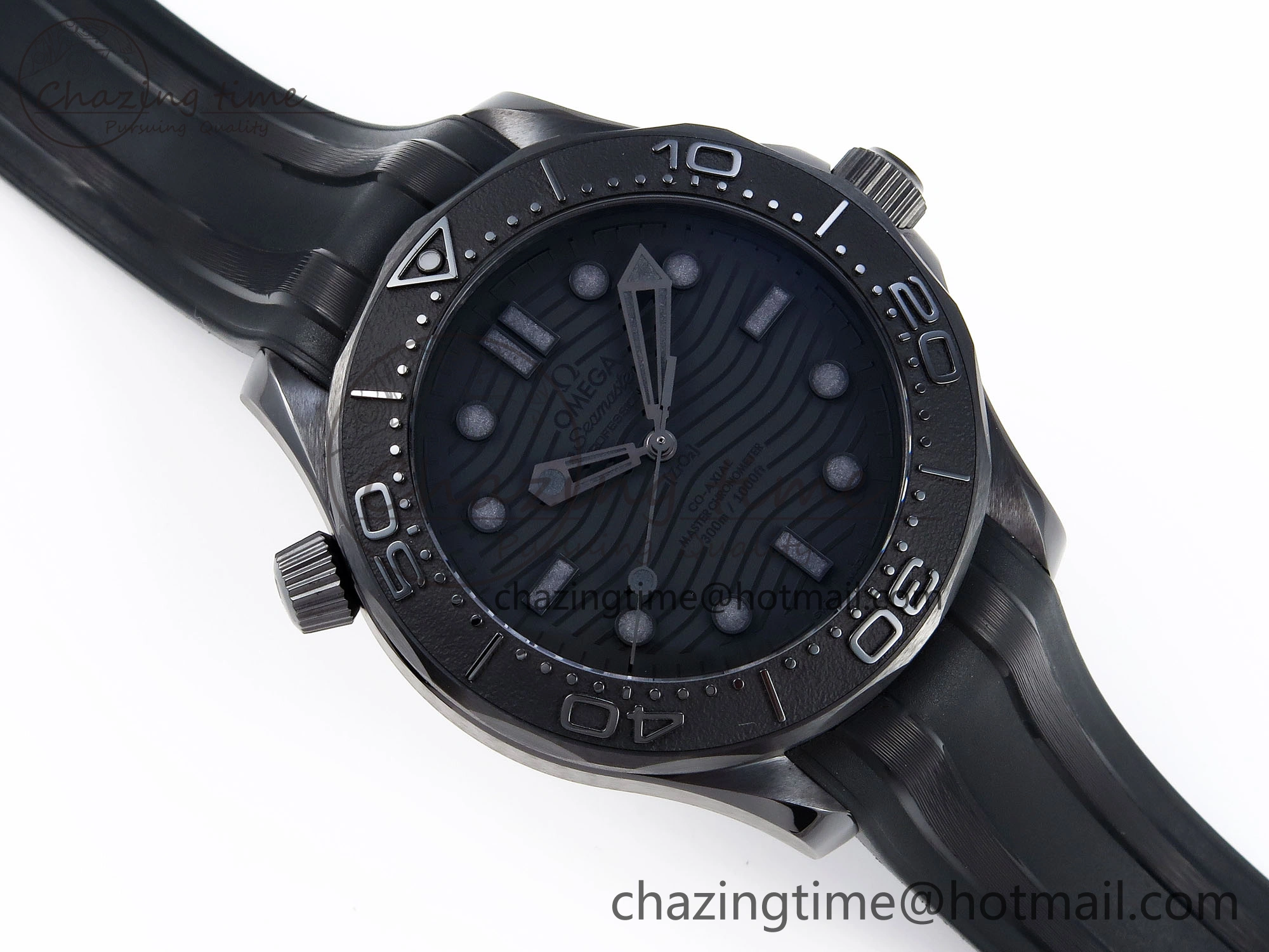 SEAMASTER 300M 43.5MM BLACK CERAMIC VSF 1:1 BEST EDITION BLACK DIAL ON BLACK RUBBER STRAP A Effortless 7766