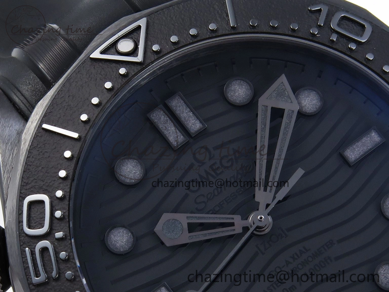 SEAMASTER 300M 43.5MM BLACK CERAMIC VSF 1:1 BEST EDITION BLACK DIAL ON BLACK RUBBER STRAP A Effortless 7766