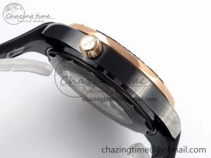 WaterResistant SEAMASTER 300M 43.5MM BLACK CERAMIC VSF 1:1 BEST EDITION BLACK DIAL RG BEZEL ON BLACK RUBBER STRAP A 7767