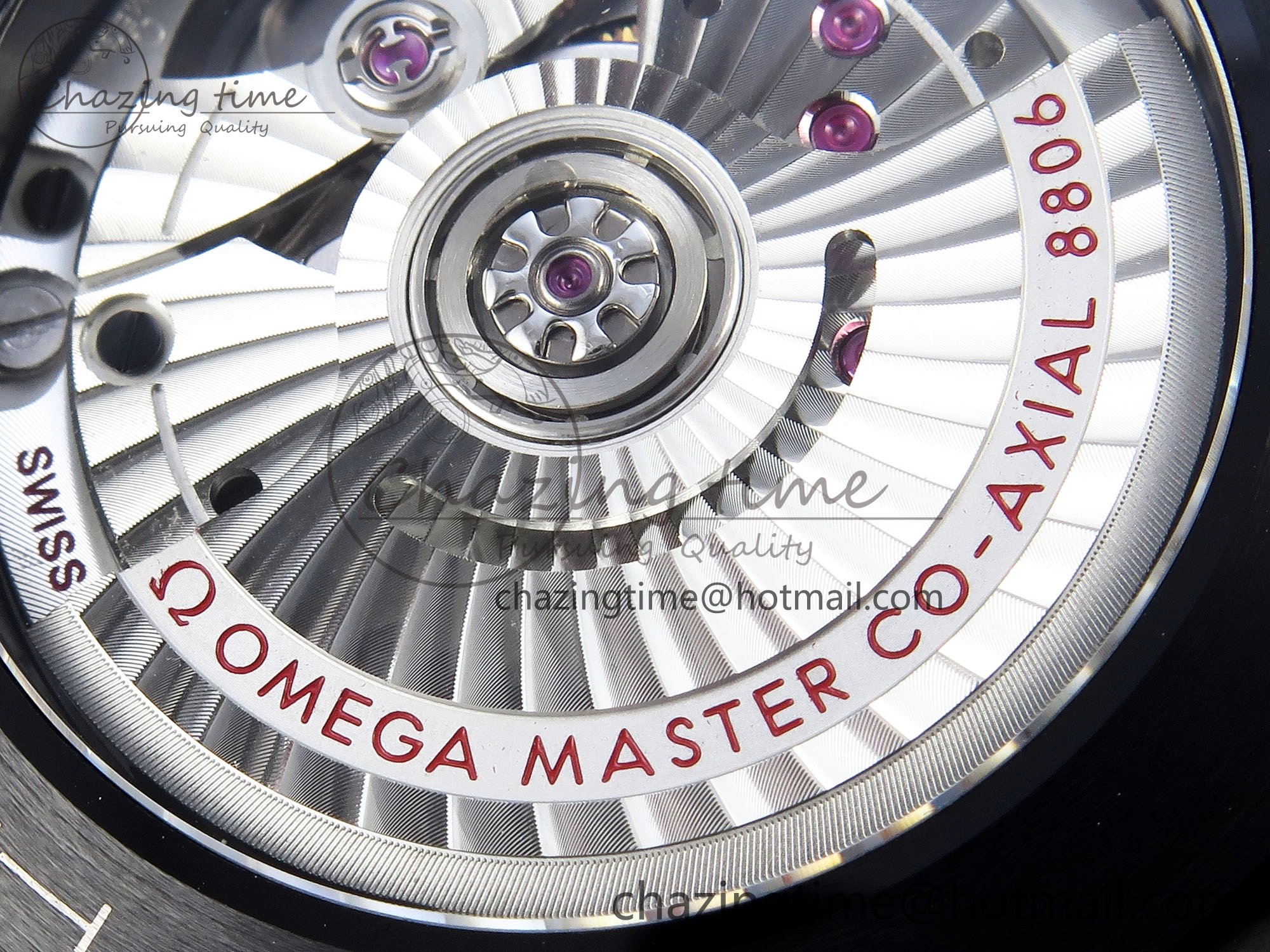 WaterResistant SEAMASTER 300M 43.5MM BLACK CERAMIC VSF 1:1 BEST EDITION BLACK DIAL RG BEZEL ON BLACK RUBBER STRAP A 7767