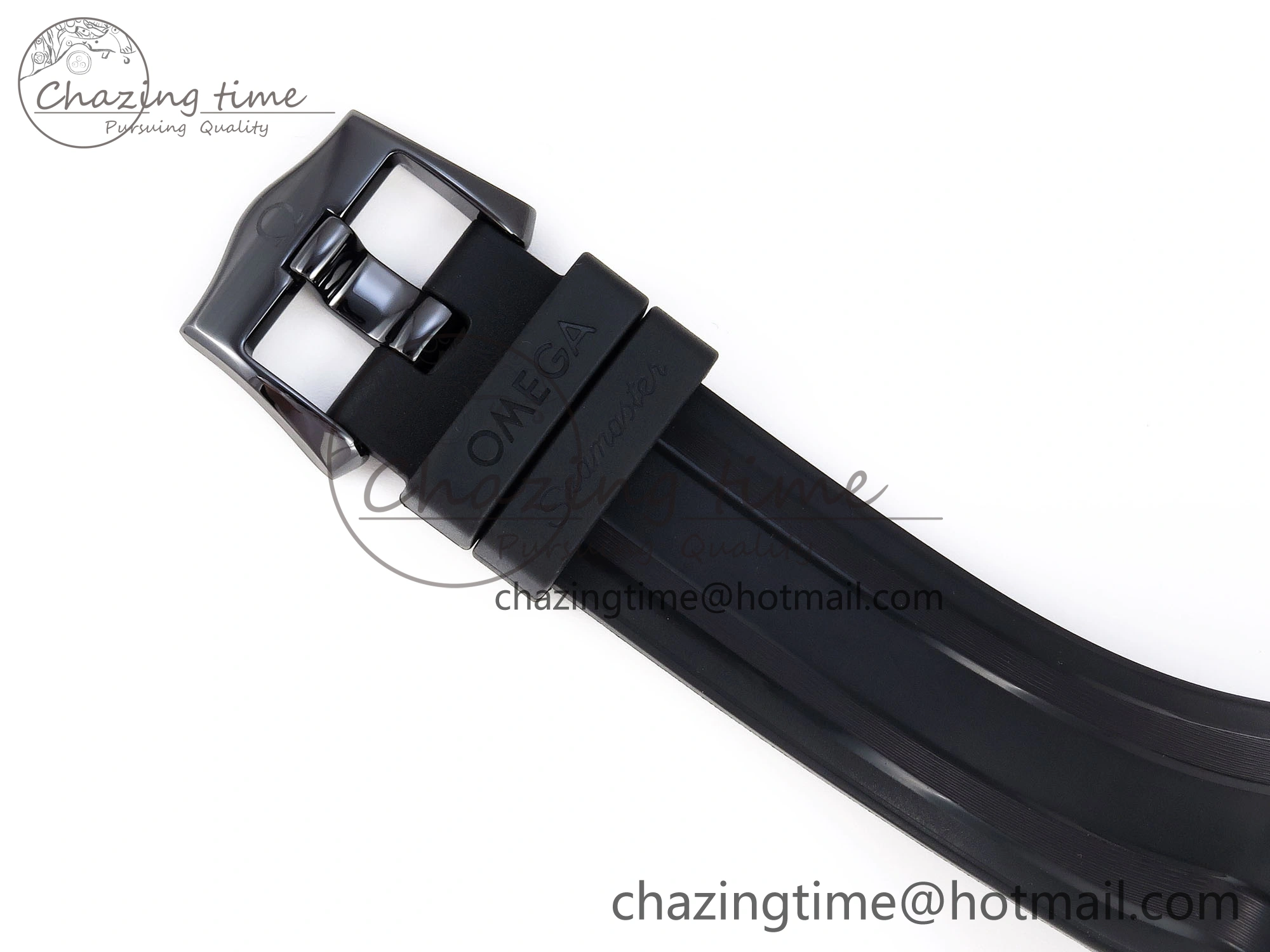 WaterResistant SEAMASTER 300M 43.5MM BLACK CERAMIC VSF 1:1 BEST EDITION BLACK DIAL RG BEZEL ON BLACK RUBBER STRAP A 7767