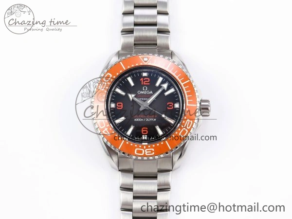 Timeless SEAMASTER 6000M ULTRA DEEP SS VSF 1:1 BEST EDITION BROWN DIAL ORANGE BEZEL ON SS BRACELET A8912 SUPER CLONE 7736