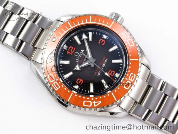 Timeless SEAMASTER 6000M ULTRA DEEP SS VSF 1:1 BEST EDITION BROWN DIAL ORANGE BEZEL ON SS BRACELET A8912 SUPER CLONE 7736