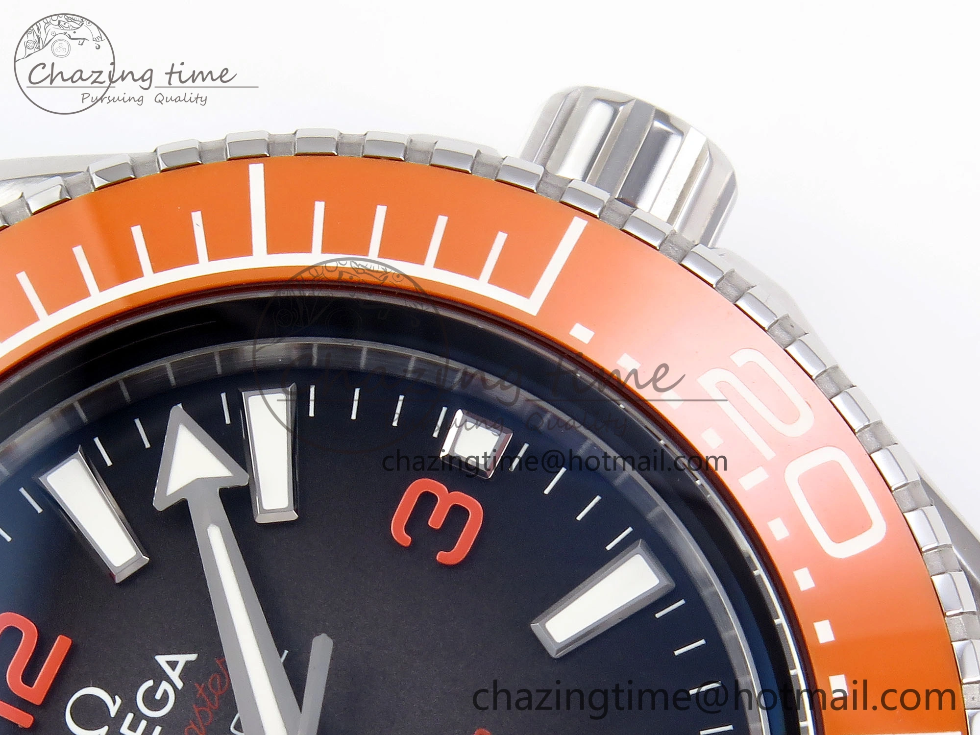 Timeless SEAMASTER 6000M ULTRA DEEP SS VSF 1:1 BEST EDITION BROWN DIAL ORANGE BEZEL ON SS BRACELET A8912 SUPER CLONE 7736