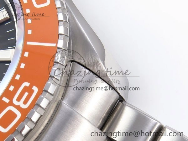 Timeless SEAMASTER 6000M ULTRA DEEP SS VSF 1:1 BEST EDITION BROWN DIAL ORANGE BEZEL ON SS BRACELET A8912 SUPER CLONE 7736