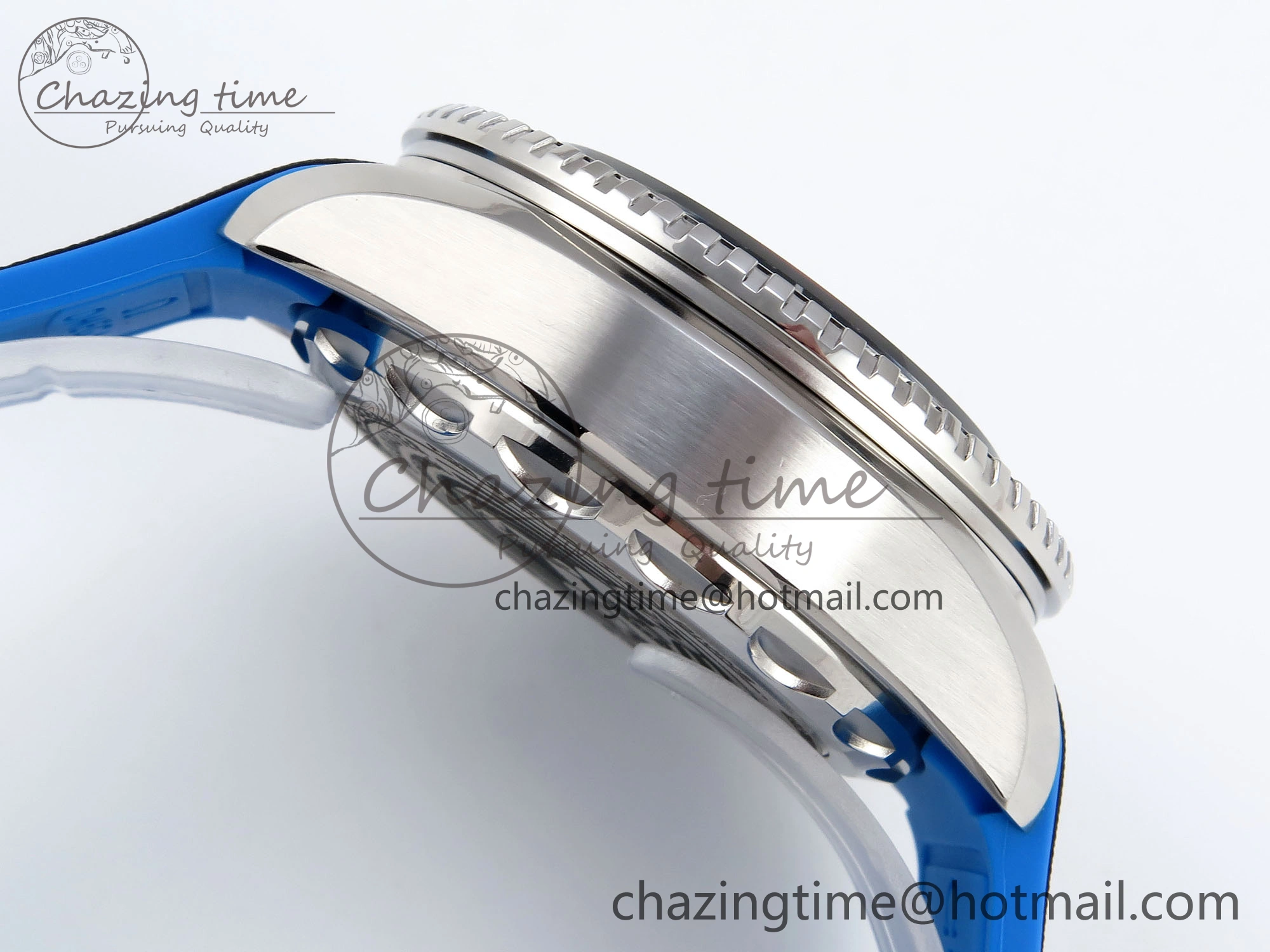 QuickDry SEAMASTER PLANET OCEAN 6000M ULTRA DEEP 45.5MM SS TF 1:1 BEST EDITION BLUE DIAL BLACK BEZEL ON RUBBER STRAP A 7763