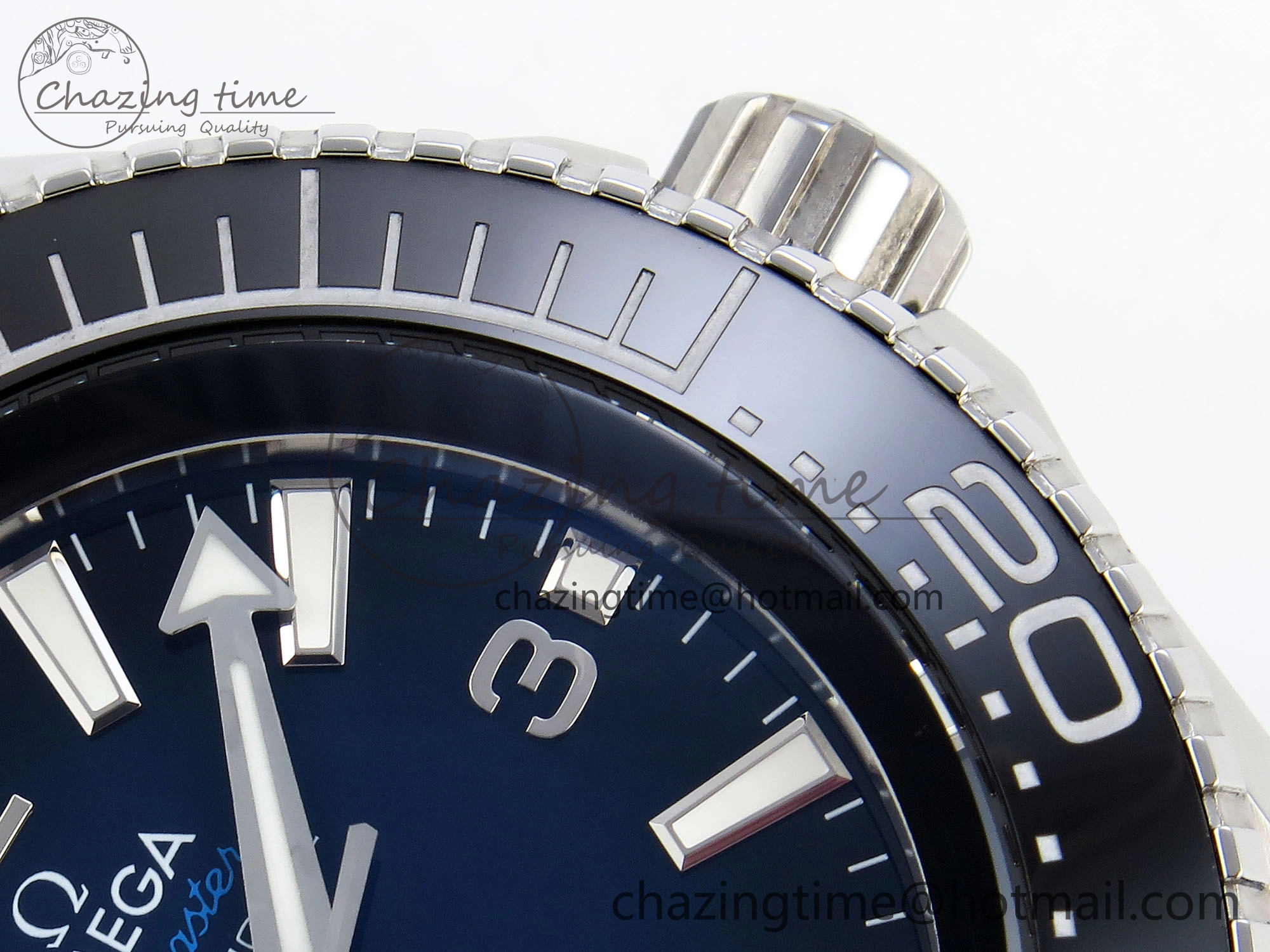 QuickDry SEAMASTER PLANET OCEAN 6000M ULTRA DEEP 45.5MM SS TF 1:1 BEST EDITION BLUE DIAL BLACK BEZEL ON RUBBER STRAP A 7763