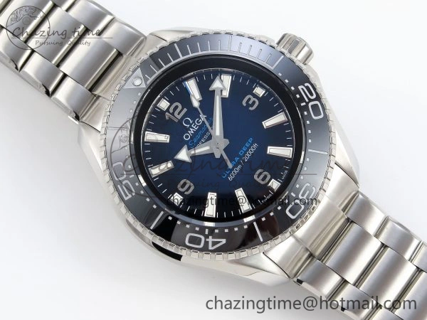 Packable SEAMASTER PLANET OCEAN 6000M ULTRA DEEP 45.5MM SS TF 1:1 BEST EDITION BLUE DIAL BLACK BEZEL ON SS BRACELET A 7760