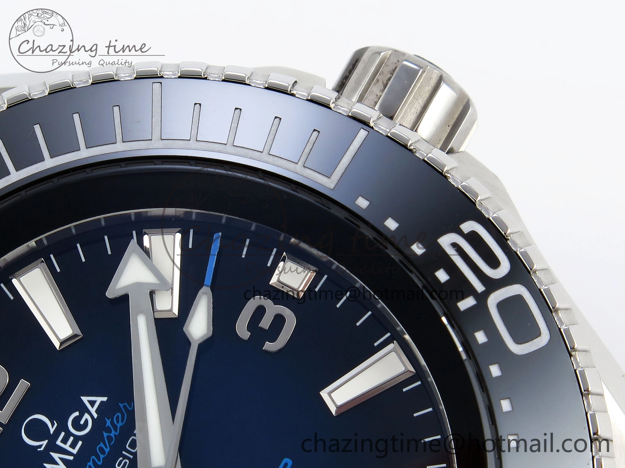 Packable SEAMASTER PLANET OCEAN 6000M ULTRA DEEP 45.5MM SS TF 1:1 BEST EDITION BLUE DIAL BLACK BEZEL ON SS BRACELET A 7760