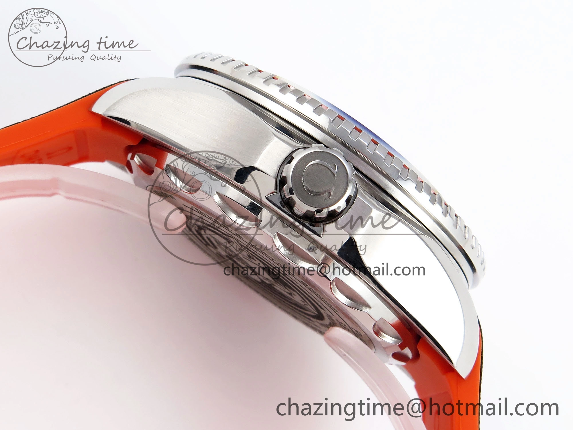 SEAMASTER PLANET OCEAN 6000M ULTRA DEEP 45.5MM SS TF 1:1 BEST EDITION GRAY DIAL ORANGE BEZEL ON RUBBER STRAP A HighQuality 7761