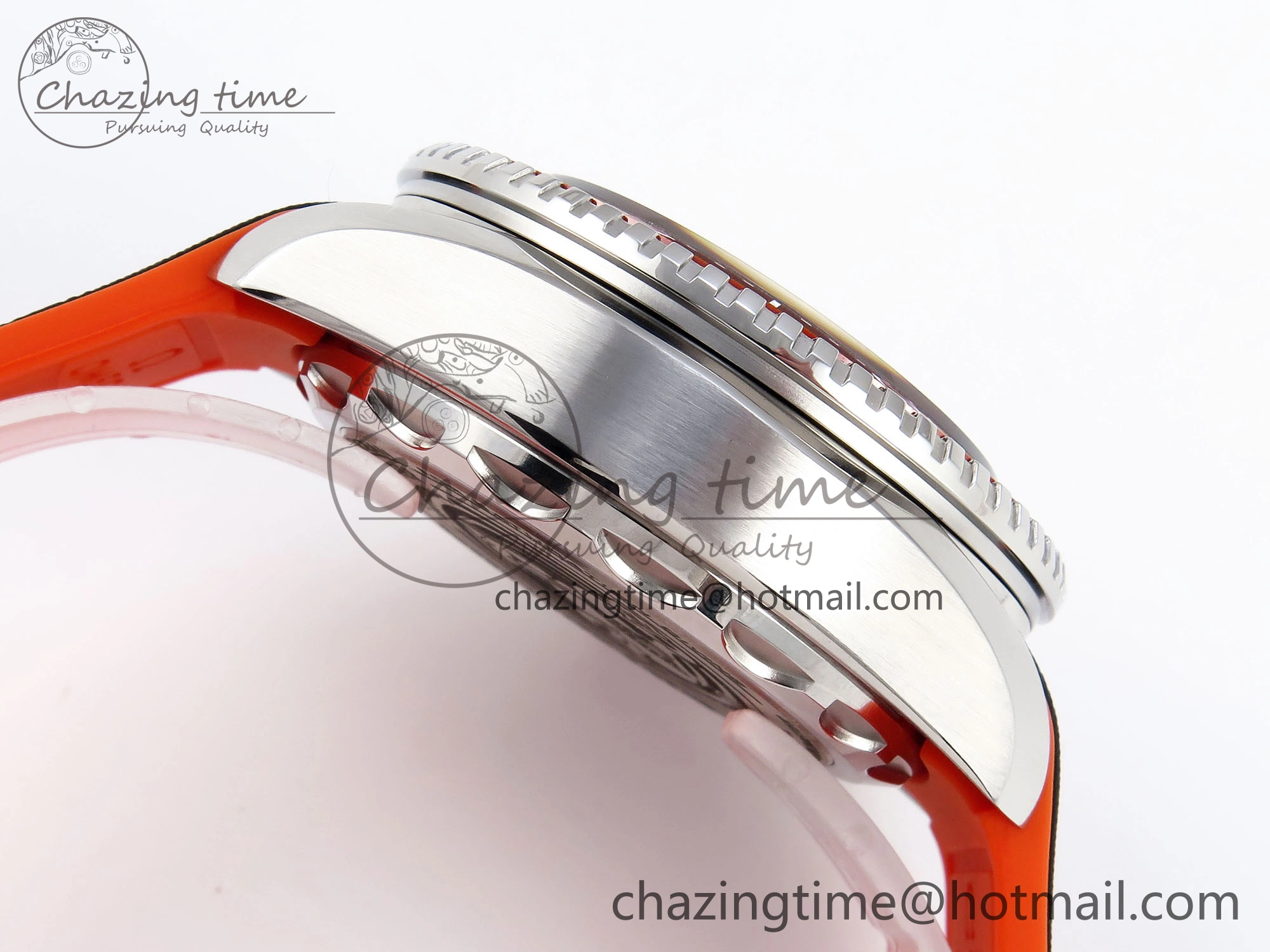 SEAMASTER PLANET OCEAN 6000M ULTRA DEEP 45.5MM SS TF 1:1 BEST EDITION GRAY DIAL ORANGE BEZEL ON RUBBER STRAP A HighQuality 7761