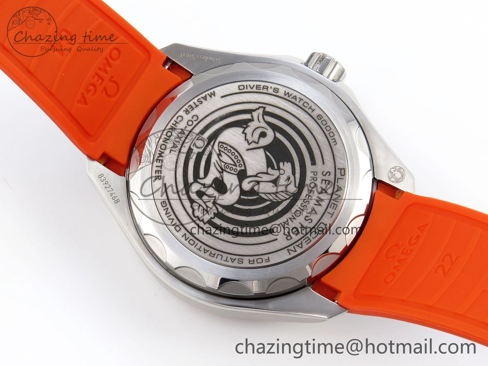 SEAMASTER PLANET OCEAN 6000M ULTRA DEEP 45.5MM SS TF 1:1 BEST EDITION GRAY DIAL ORANGE BEZEL ON RUBBER STRAP A HighQuality 7761
