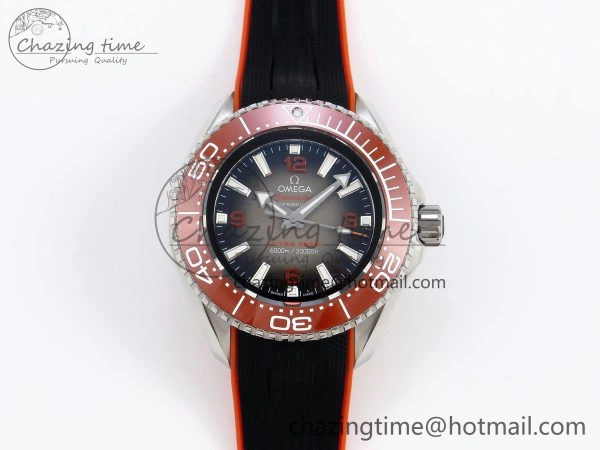 SEAMASTER PLANET OCEAN 6000M ULTRA DEEP 45.5MM SS TF 1:1 BEST EDITION GRAY DIAL ORANGE BEZEL ON RUBBER STRAP A HighQuality 7761