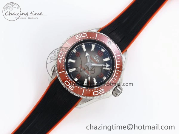 SEAMASTER PLANET OCEAN 6000M ULTRA DEEP 45.5MM SS TF 1:1 BEST EDITION GRAY DIAL ORANGE BEZEL ON RUBBER STRAP A HighQuality 7761
