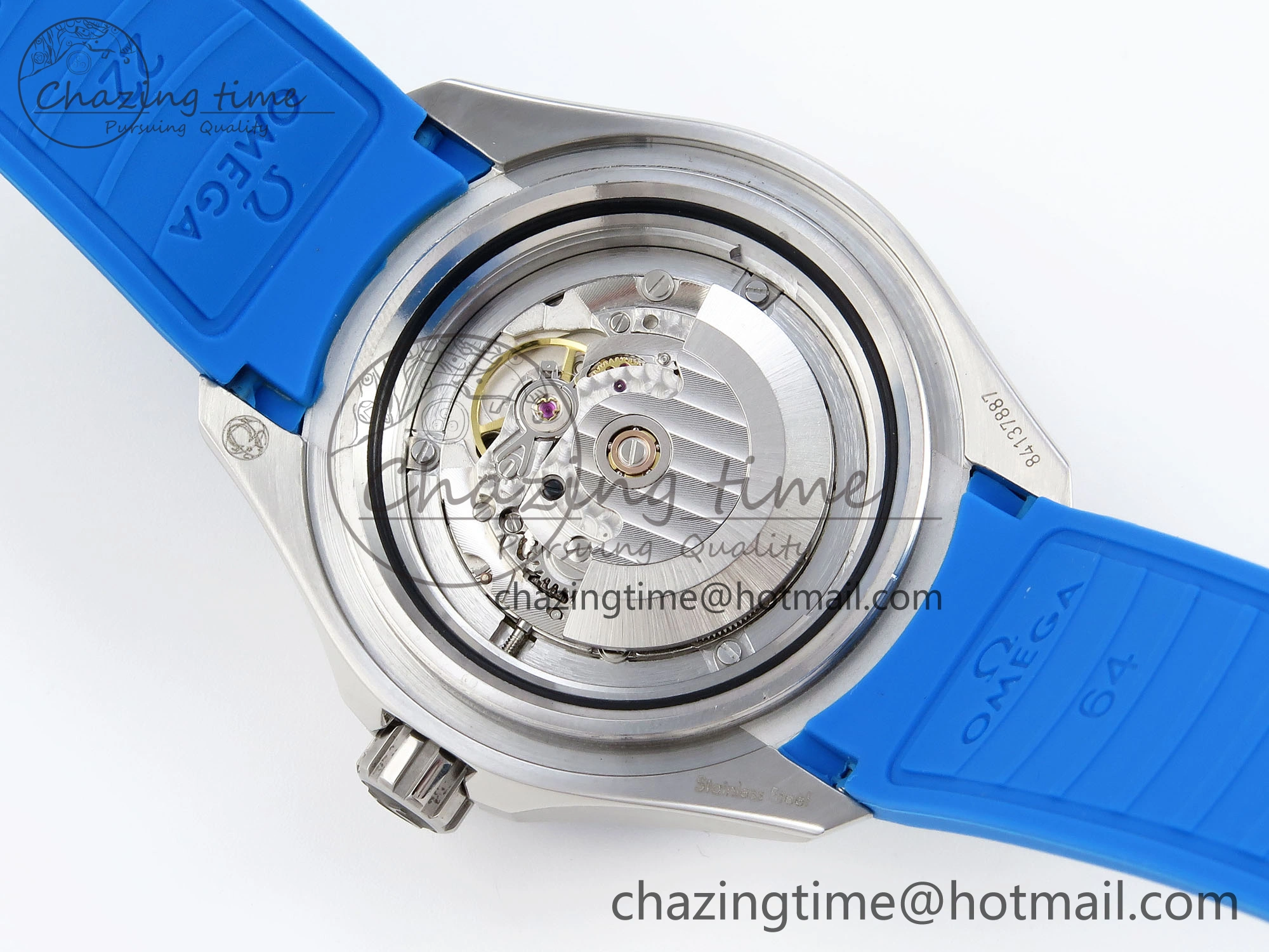 Chic SEAMASTER PLANET OCEAN 6000M ULTRA DEEP 45.5MM SS TF 1:1 BEST EDITION WHITE DIAL BLUE BEZEL ON RUBBER STRAP A 7762