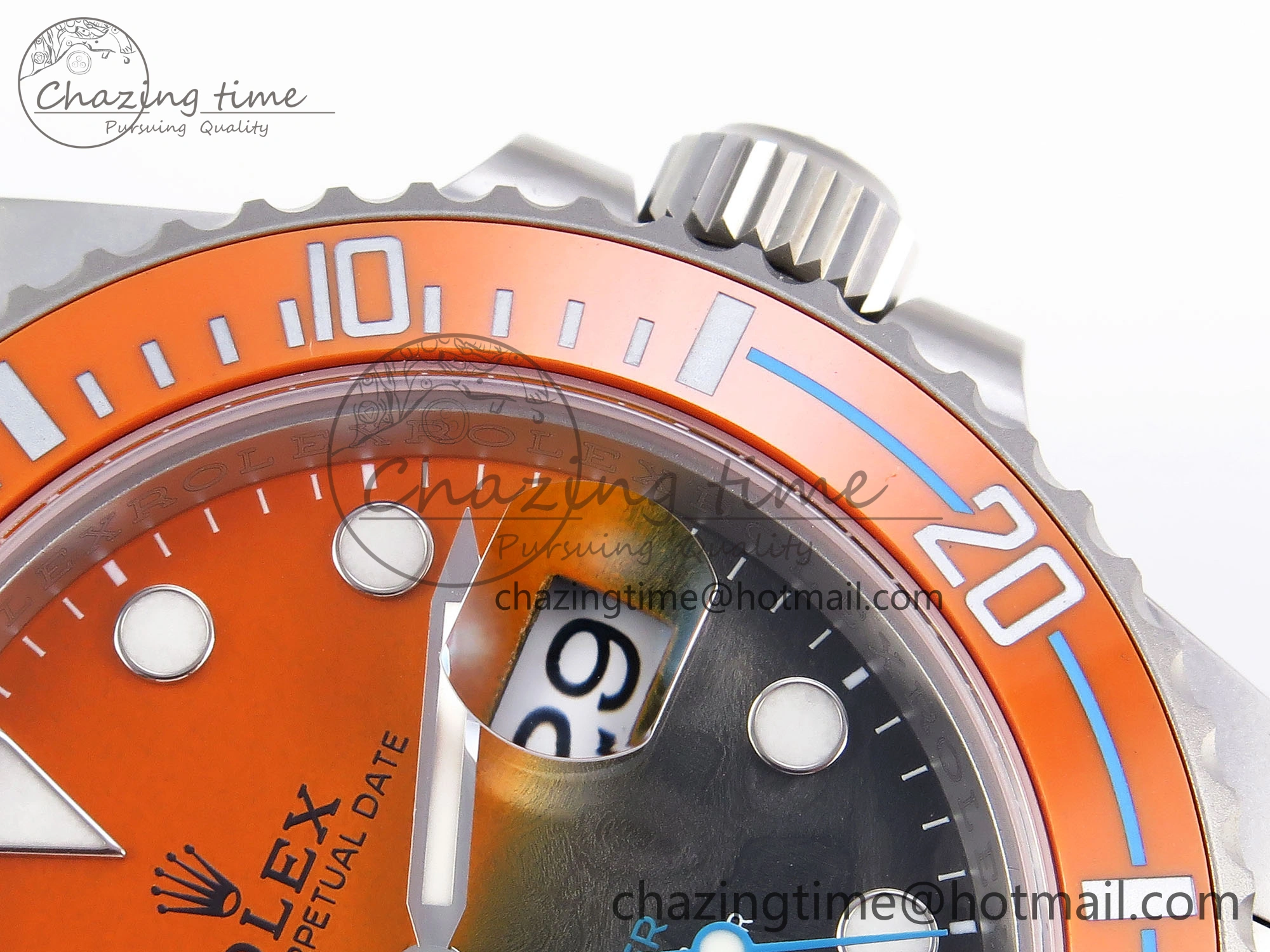 Elegant SUBMARINER DIW SANDBLASTED VSF 1:1 BEST EDITION ORANGE CERAMIC BEZEL ORANGE BLACK DIAL ON SS BRACELET VS 1765