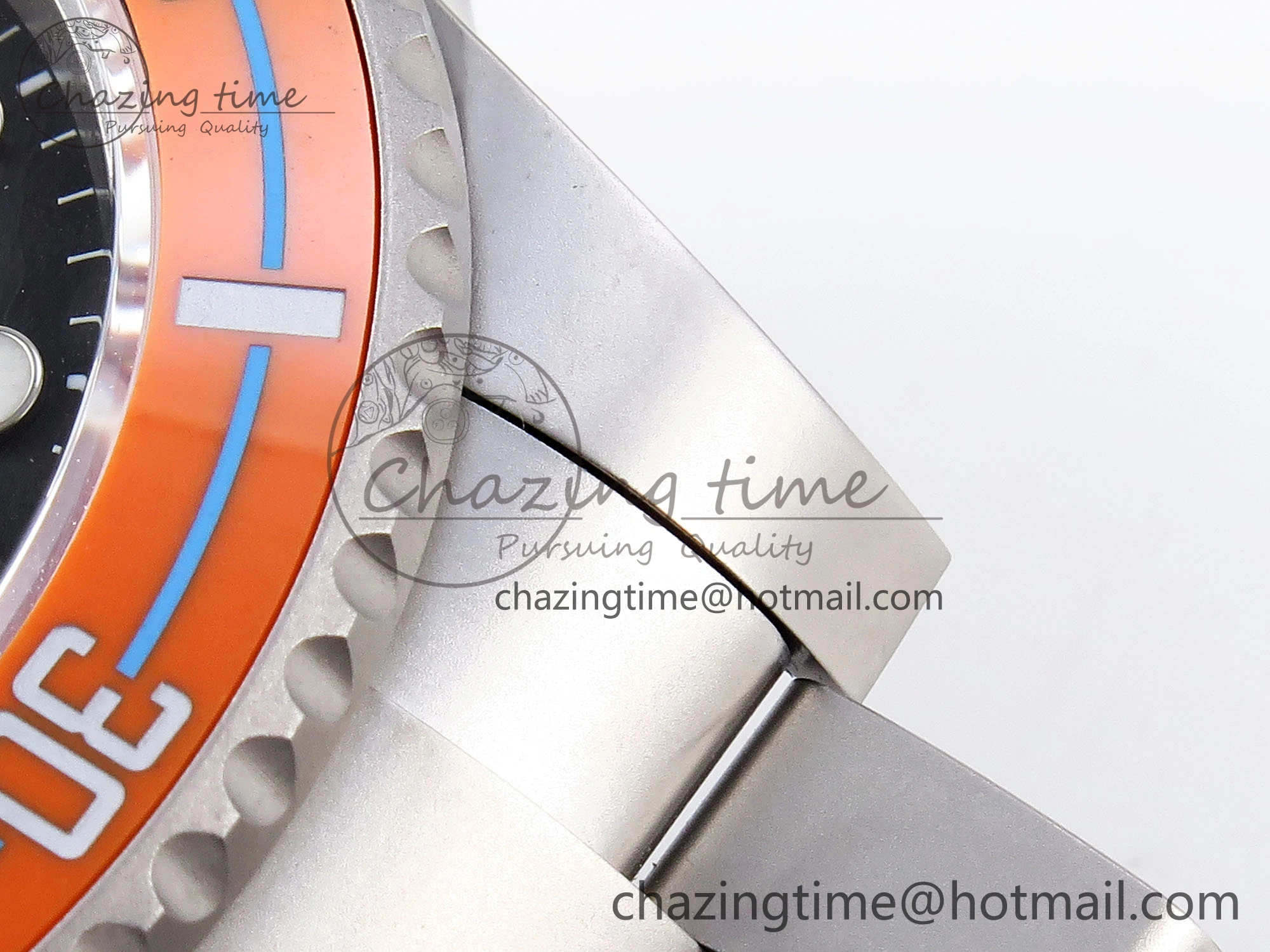 Elegant SUBMARINER DIW SANDBLASTED VSF 1:1 BEST EDITION ORANGE CERAMIC BEZEL ORANGE BLACK DIAL ON SS BRACELET VS 1765