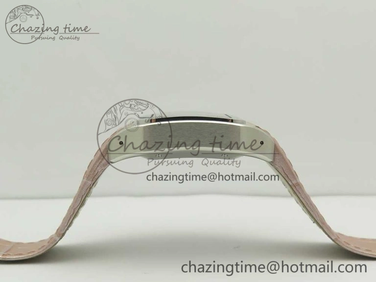 Timeless Santos 100 33mm RXW 1:1 Best Edition Ladies SS White Dial on Pink Leather Strap SEIKO NH05A 6162