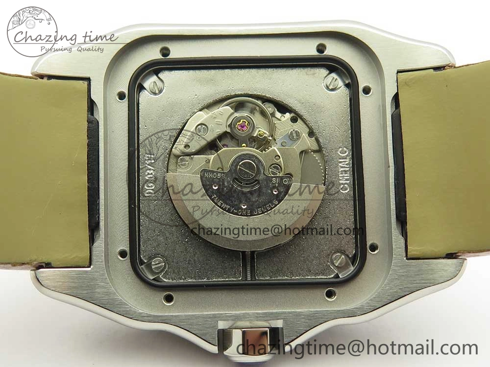 Timeless Santos 100 33mm RXW 1:1 Best Edition Ladies SS White Dial on Pink Leather Strap SEIKO NH05A 6162