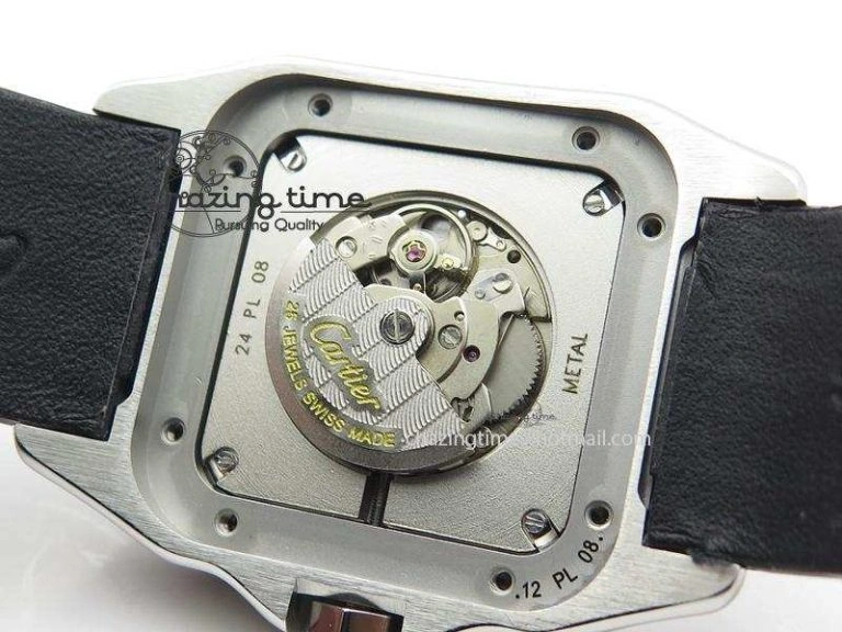EasyMatch Santos 100 33mm V6F Best Edition Ladies SS White Dial On Black Leather Strap SEIKO NH05A 10786