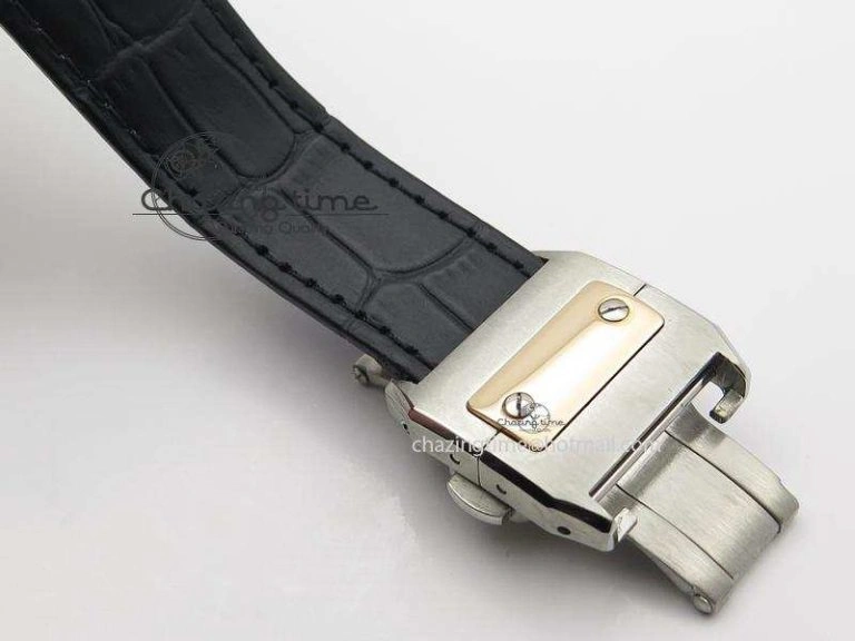 EasyMatch Santos 100 33mm V6F Best Edition Ladies SS White Dial On Black Leather Strap SEIKO NH05A 10786