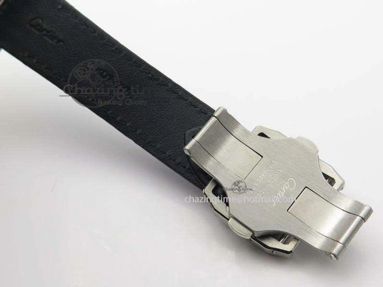EasyMatch Santos 100 33mm V6F Best Edition Ladies SS White Dial On Black Leather Strap SEIKO NH05A 10786