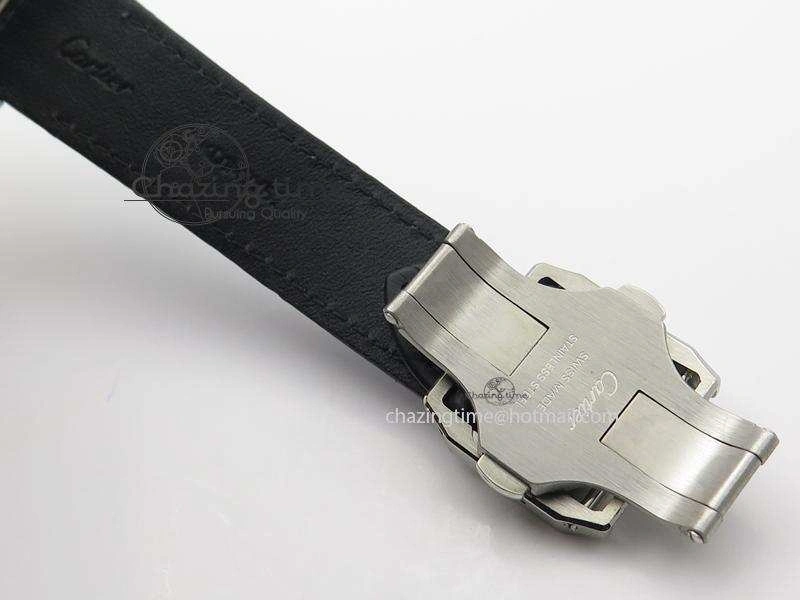 EasyMatch Santos 100 33mm V6F Best Edition Ladies SS White Dial On Black Leather Strap SEIKO NH05A 10786