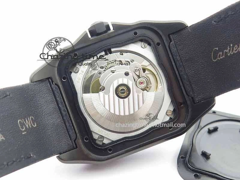 Classic Santos 100 38mm DLC Best Edition Black Dial On Nylon Strap A 6300