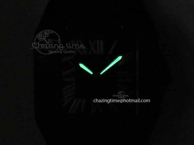 Classic Santos 100 38mm DLC Best Edition Black Dial On Nylon Strap A 6300