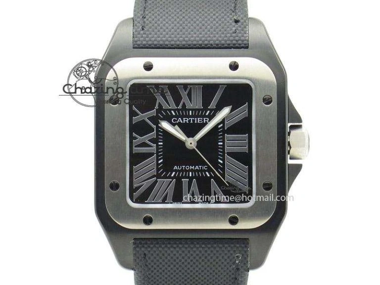 Santos 100 38mm DLC Black Dial A Durable 6376