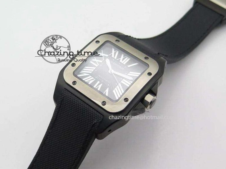 Santos 100 38mm DLC Black Dial A Durable 6376
