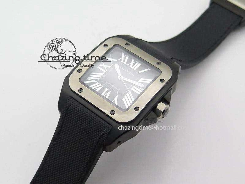 Santos 100 38mm DLC Black Dial A Durable 6376