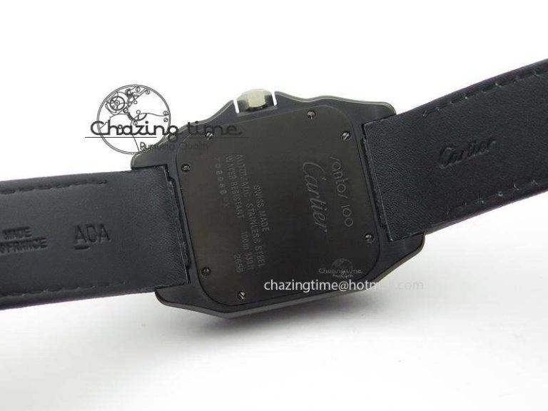 Santos 100 38mm DLC Black Dial A Durable 6376