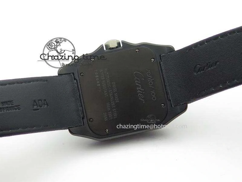 Santos 100 38mm DLC Black Dial A Durable 6376