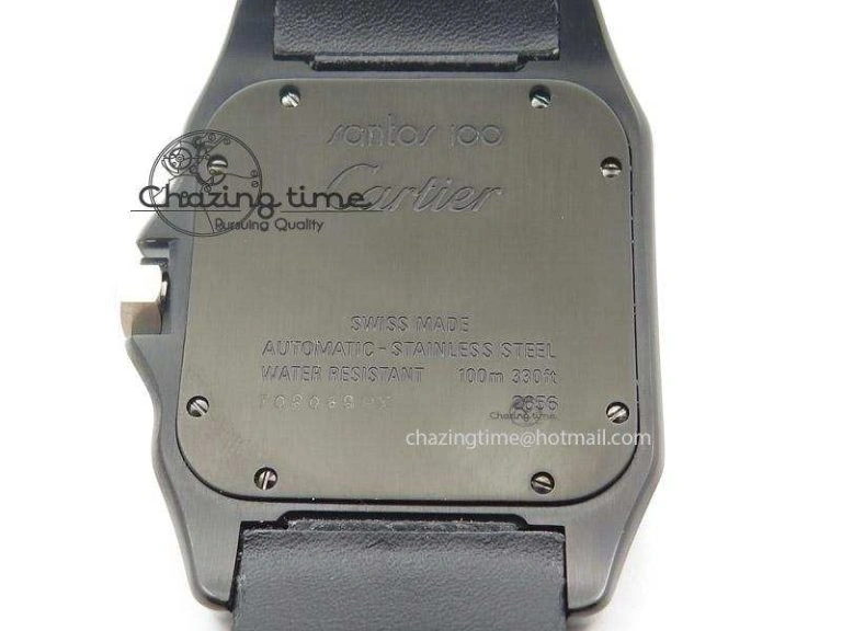 Santos 100 38mm DLC Black Dial A Durable 6376