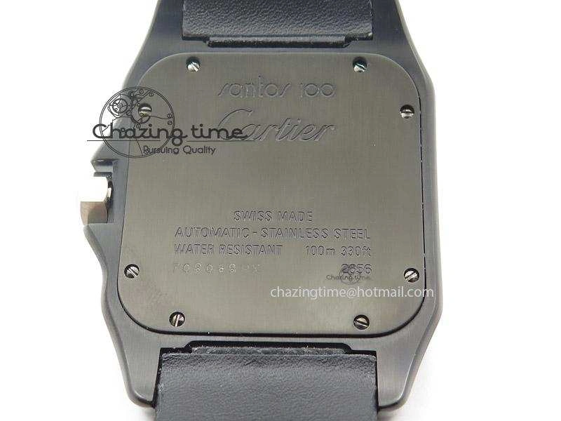 Santos 100 38mm DLC Black Dial A Durable 6376