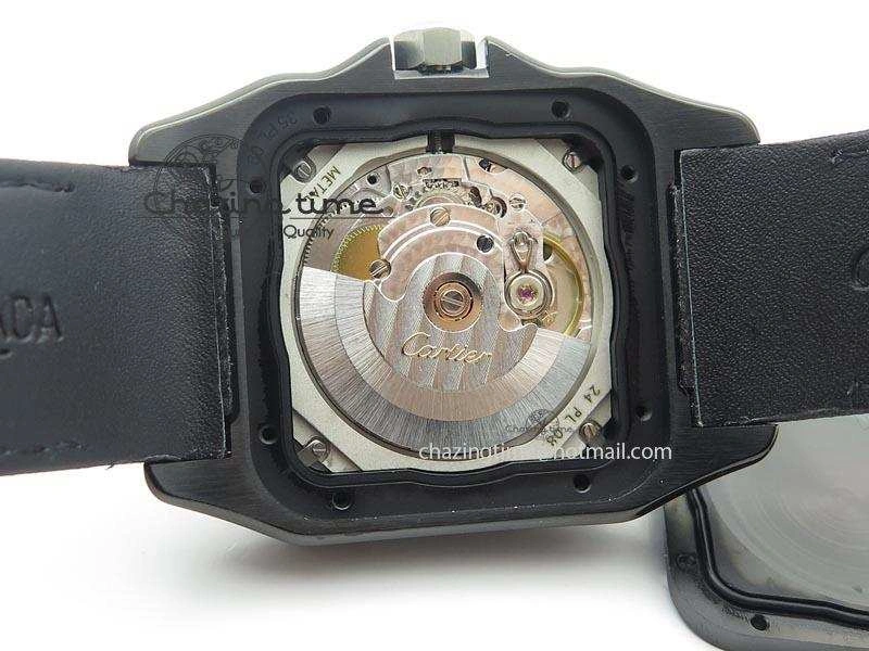 Santos 100 38mm DLC Black Dial A Durable 6376