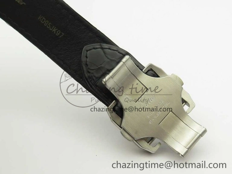Snug Santos 100 38mm RXW 1:1 Best Edition Ladies SS White Dial on Black Leather Strap A 10633