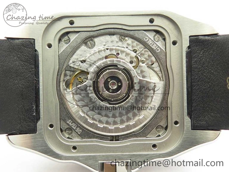 Snug Santos 100 38mm RXW 1:1 Best Edition Ladies SS White Dial on Black Leather Strap A 10633