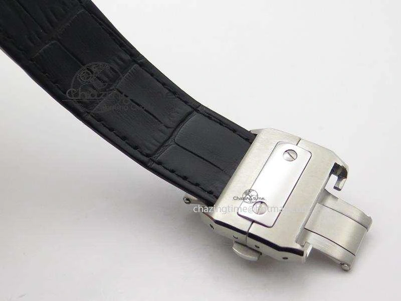 Santos 100 38mm SS White Dial On Black Leather Strap A Durable 6352