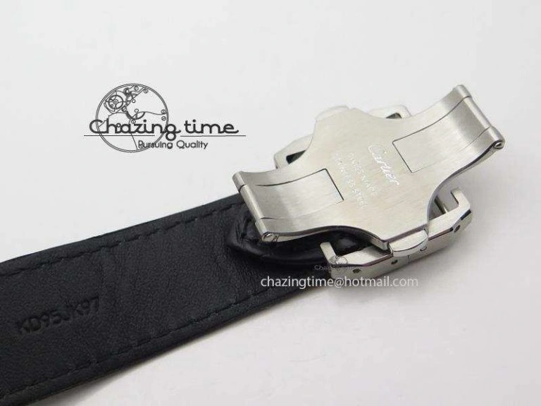 Santos 100 38mm SS White Dial On Black Leather Strap A Durable 6352