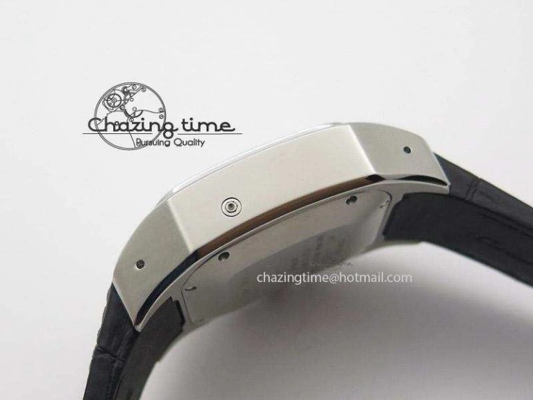 Santos 100 Chronograph SS Ultimate Edition On Black Leather Strap A Thermal 6366