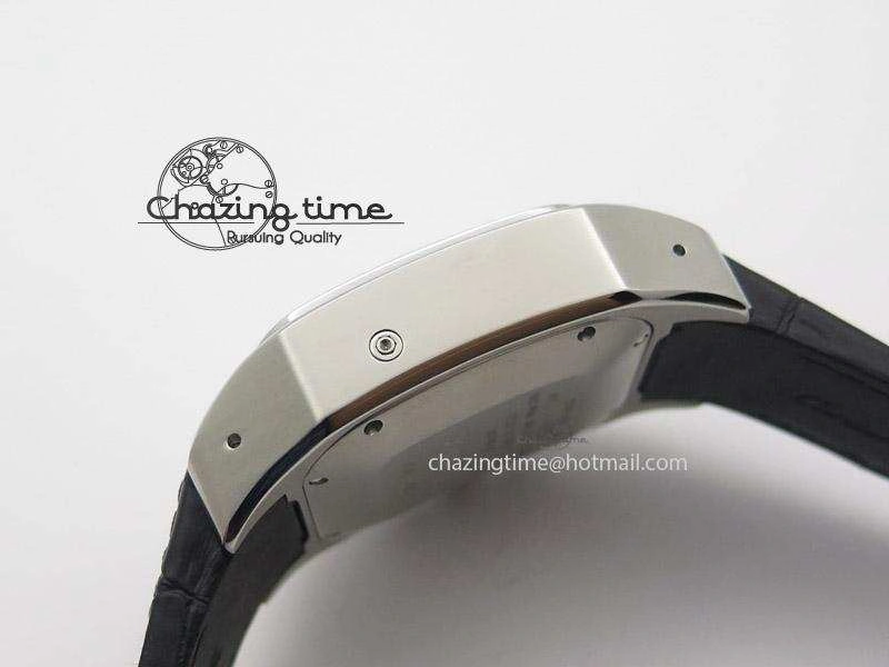Santos 100 Chronograph SS Ultimate Edition On Black Leather Strap A Thermal 6366