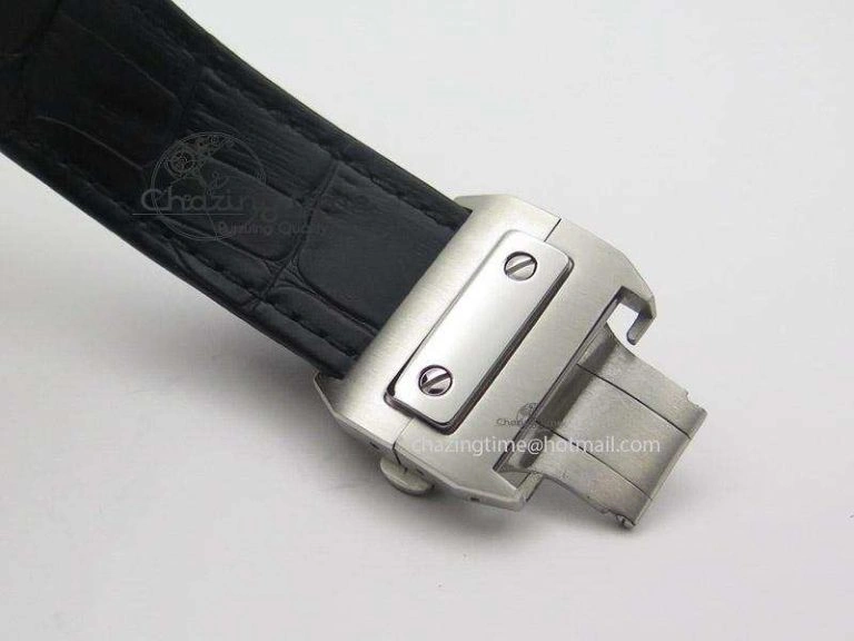 Santos 100 Chronograph SS Ultimate Edition On Black Leather Strap A Thermal 6366