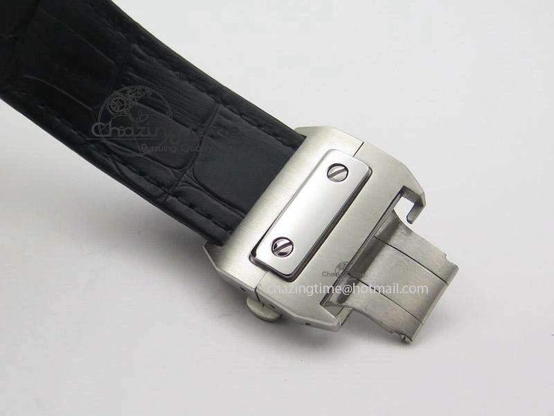 Santos 100 Chronograph SS Ultimate Edition On Black Leather Strap A Thermal 6366