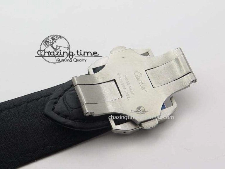 Santos 100 Chronograph SS Ultimate Edition On Black Leather Strap A Thermal 6366