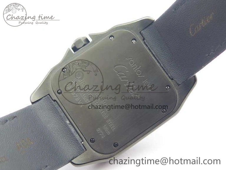 Affordable Santos 100 DLC V6F 1:1 Best Edition Black Dial On Black Nylon Strap A1847 MC 6264