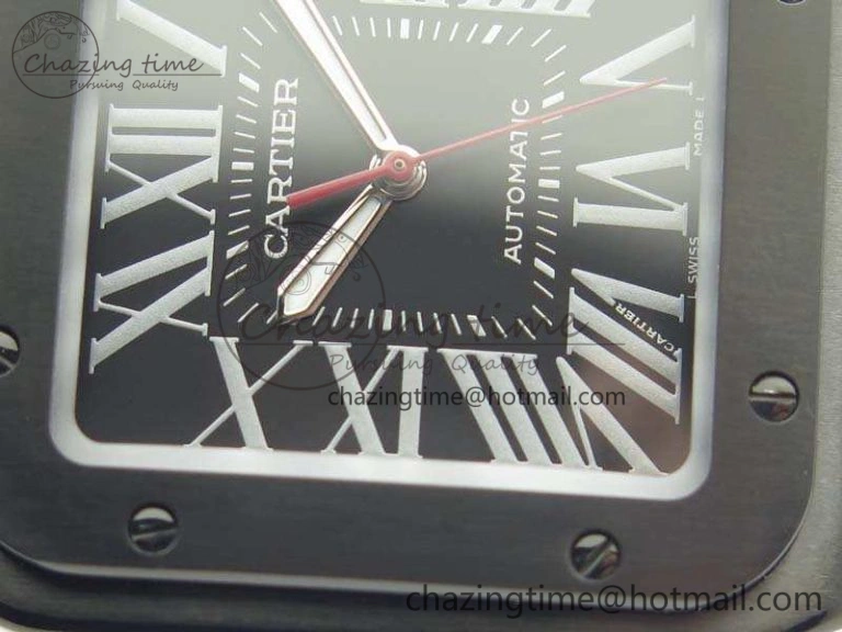 Affordable Santos 100 DLC V6F 1:1 Best Edition Black Dial On Black Nylon Strap A1847 MC 6264